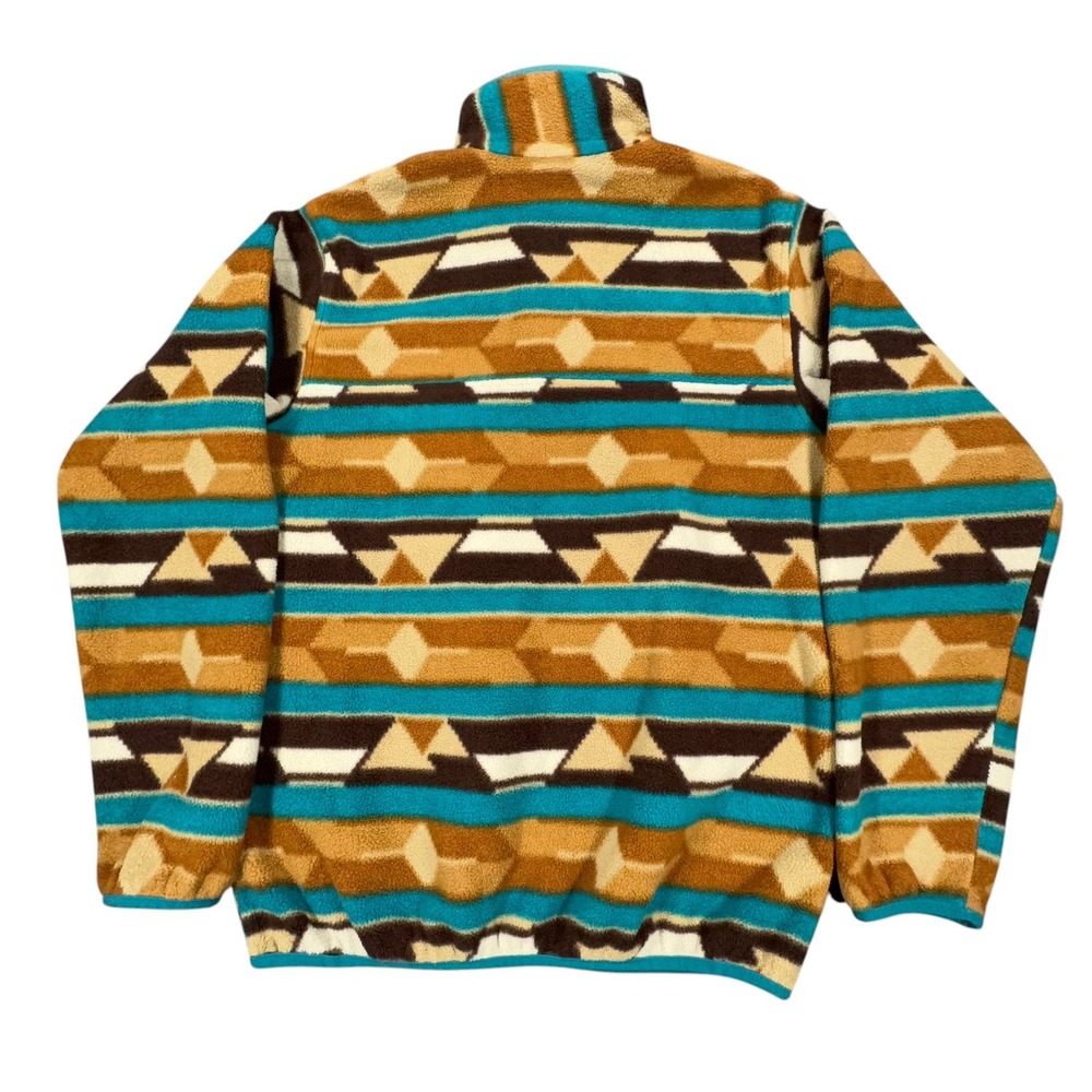 Patagonia Synchilla Snap-T Pullover Womens S Teal Brown Aztec Geometric Fleece - Picture 2 of 10